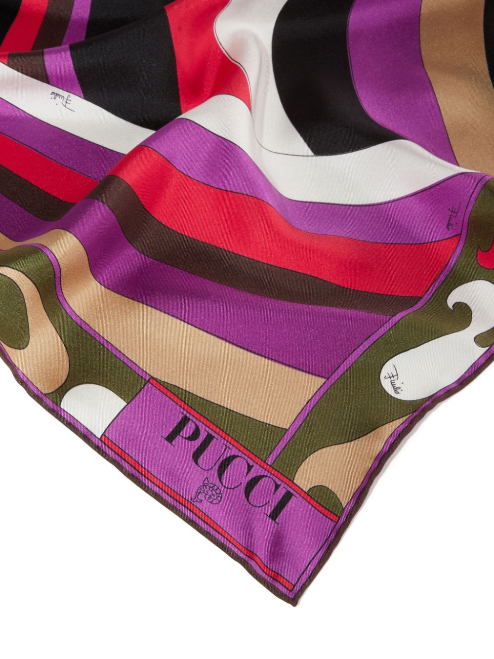 PUCCI Zijden sjaal met print - Paars