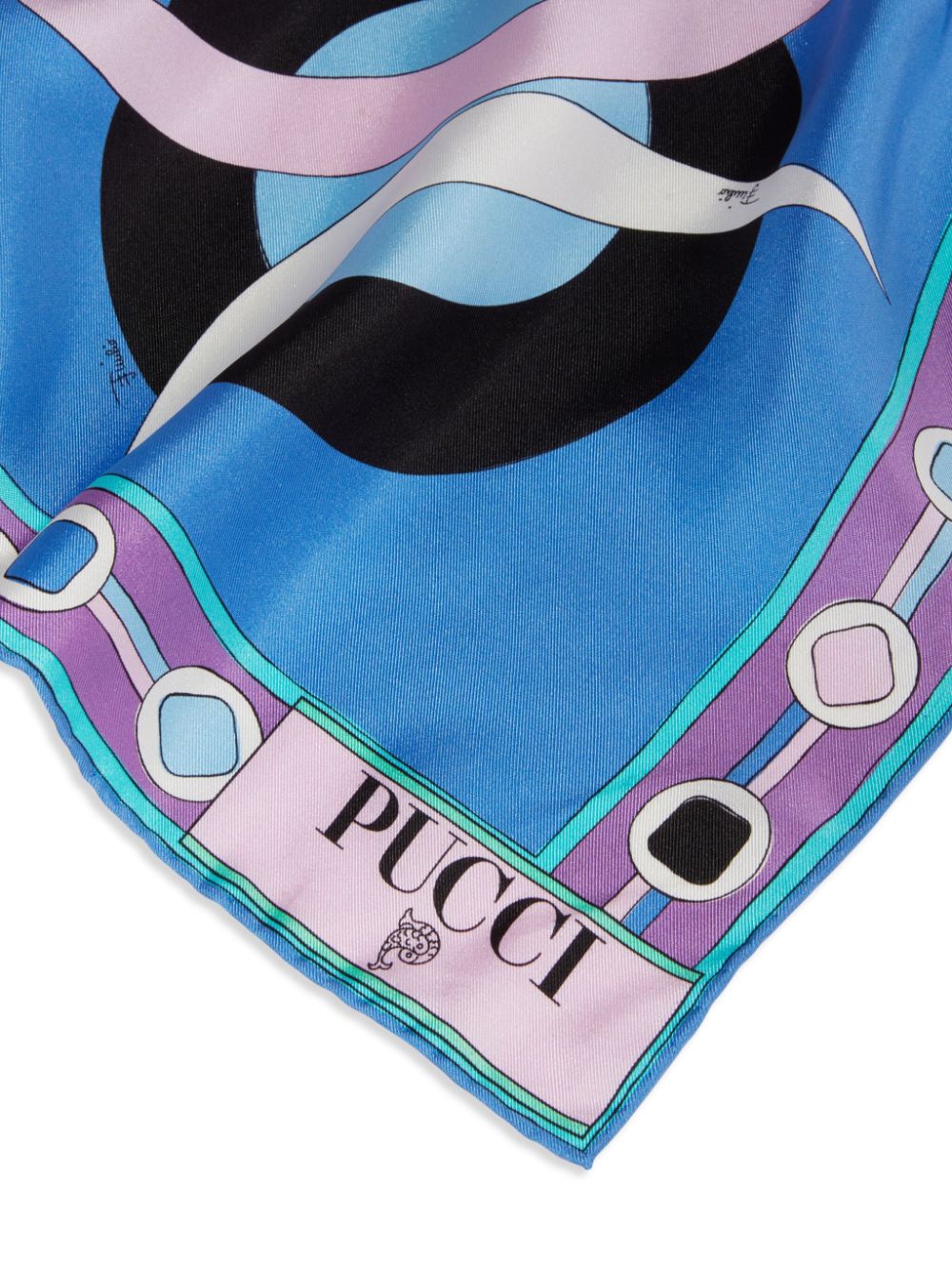 PUCCI Zijde-twill sjaal met print - Blauw