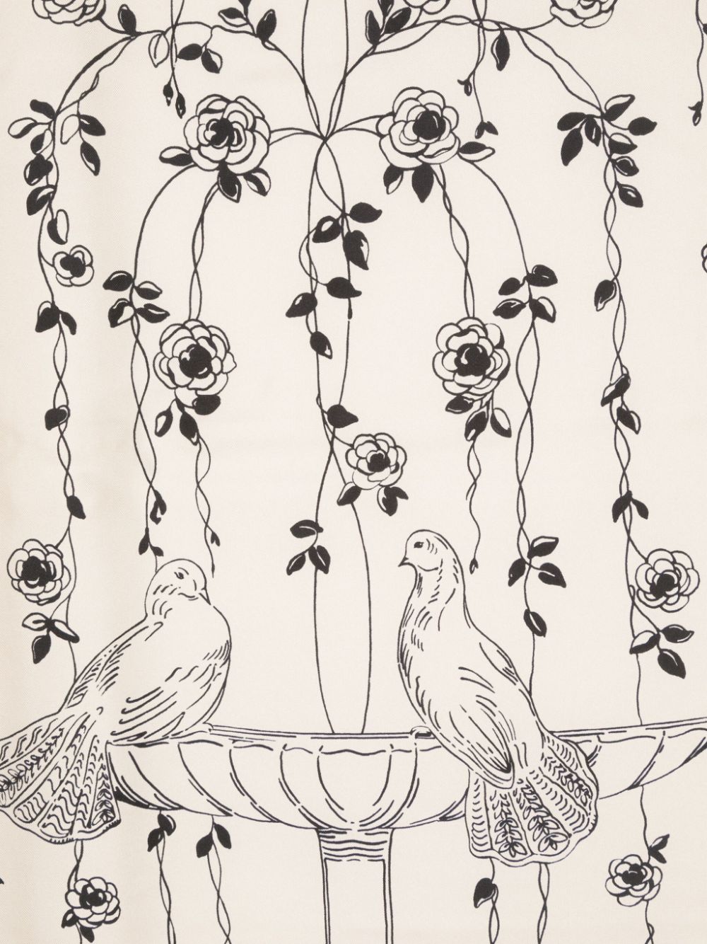 Lanvin Doves and Gardens silk scarf - Beige