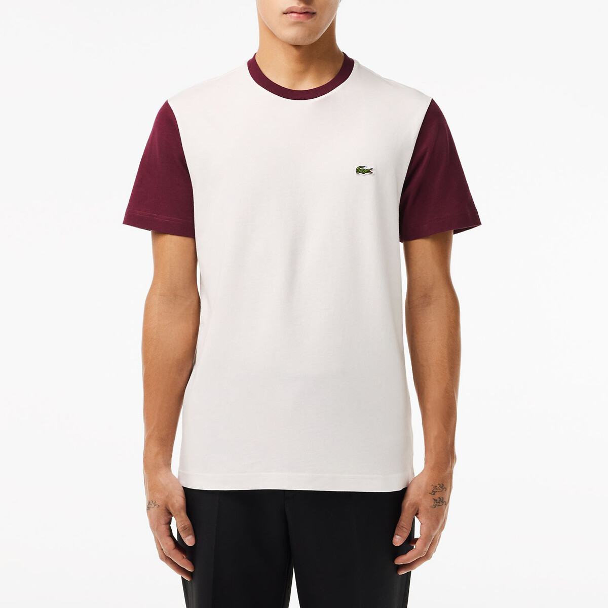 Lacoste T-shirt colorblock met ronde hals in jersey