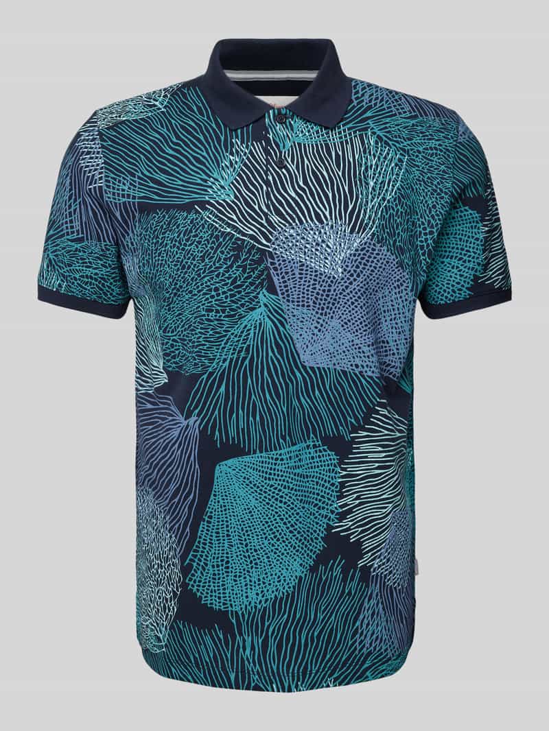 S.OLIVER CASUAL Slim fit vrijetijdsoverhemd met all-over print, model 'Big Coral'