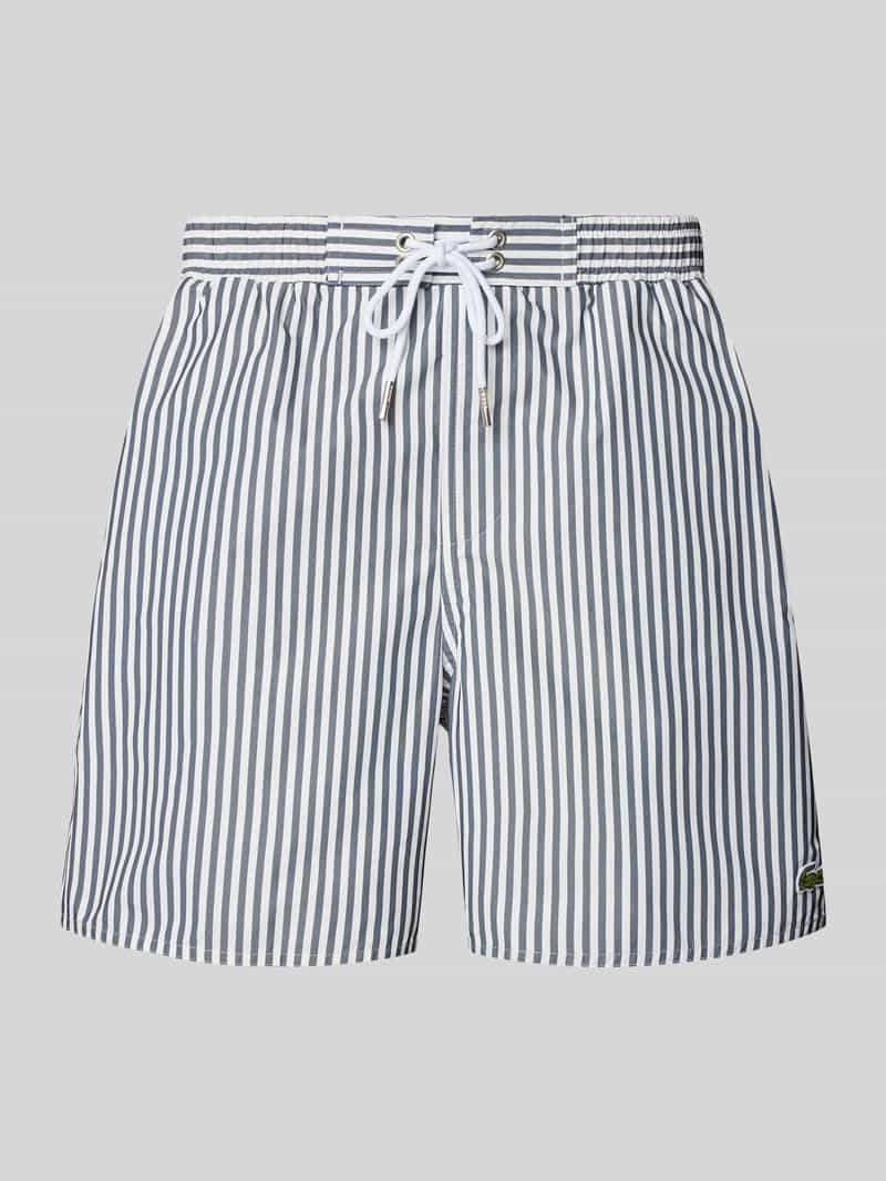 Lacoste Striped Shell Swimming Trunks - S