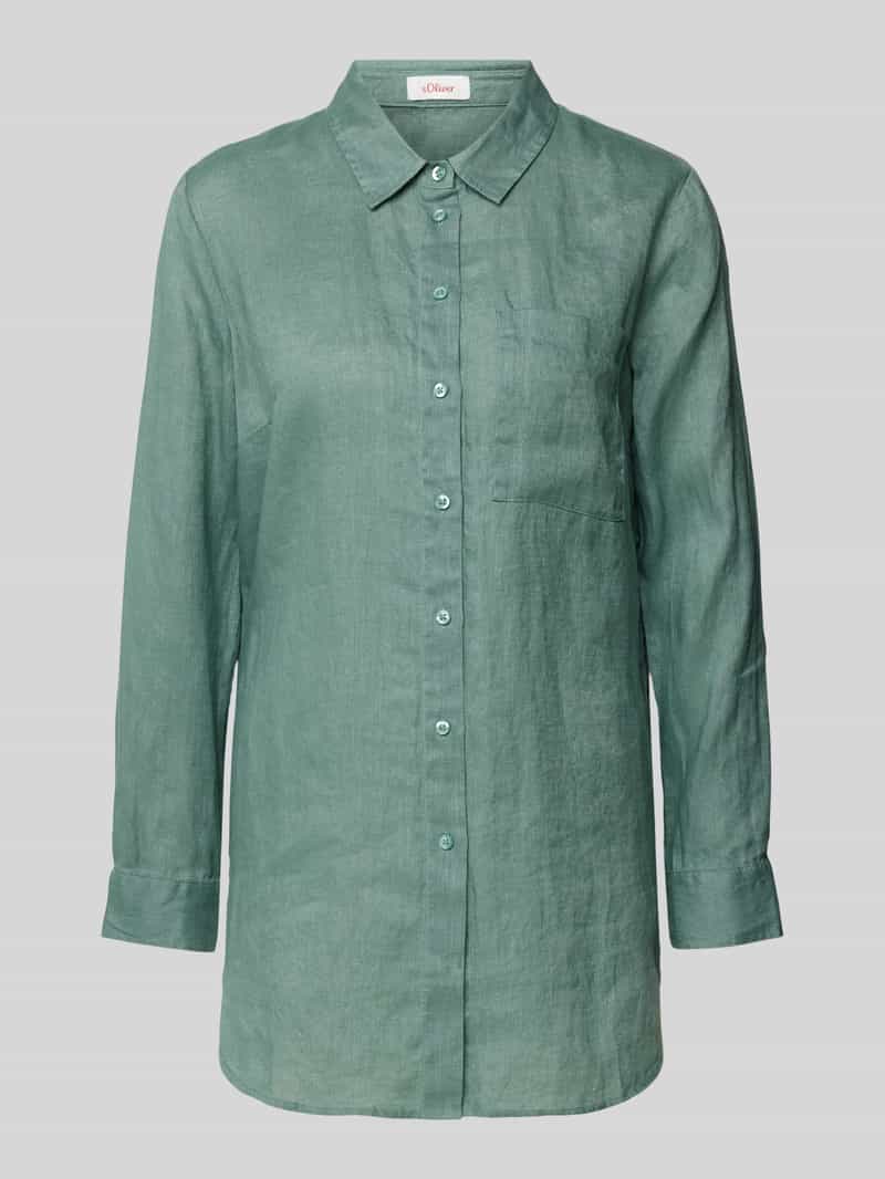 S.OLIVER CASUAL Linnen blouse met borstzak, model 'Tuni'