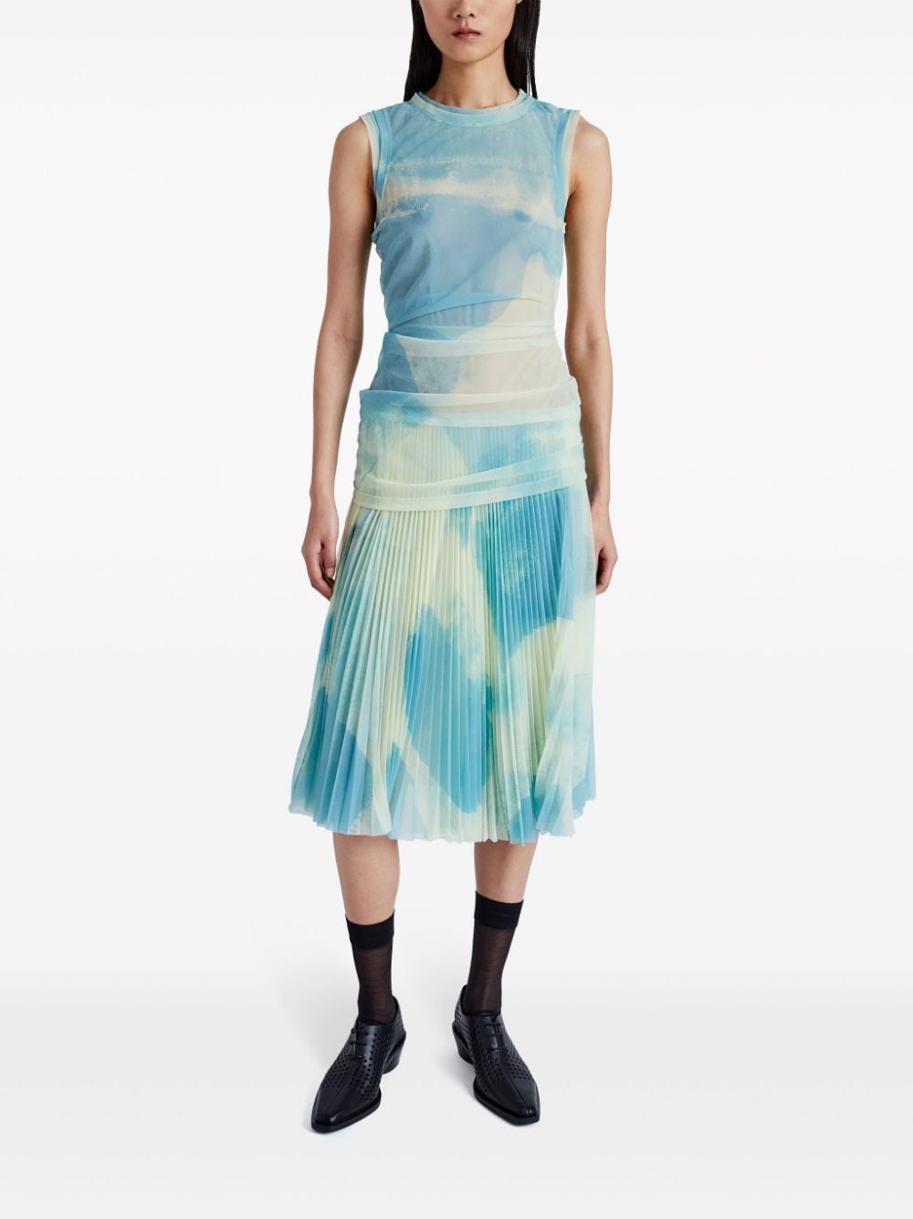 Proenza Schouler Zoe midi-jurk met abstracte print - Blauw