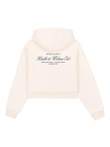 Sporty & Rich H&W Club cropped cotton hoodie - Beige