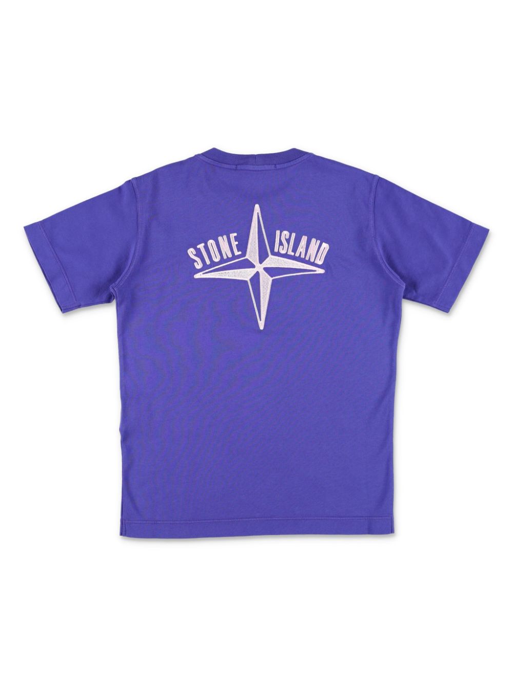 Stone Island Junior Katoenen T-shirt met geborduurd logo - Blauw