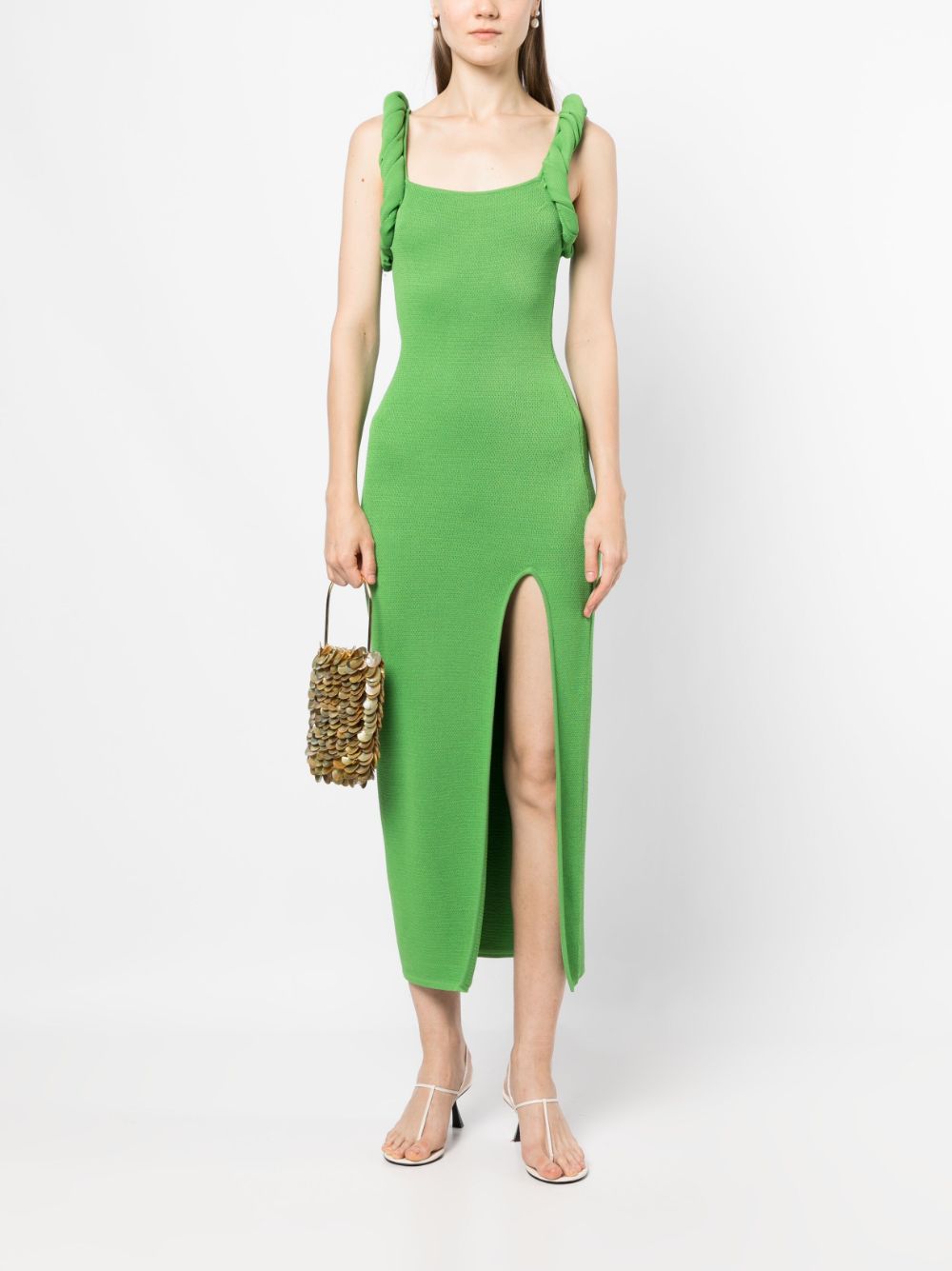 Rachel Gilbert Midi-jurk met vierkante hals - Groen