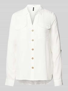 Vero Moda Blusenshirt Legeres Blusen Hemd mit Brusttaschen Krempelärmel VMBUMPY 6702 in Weiß