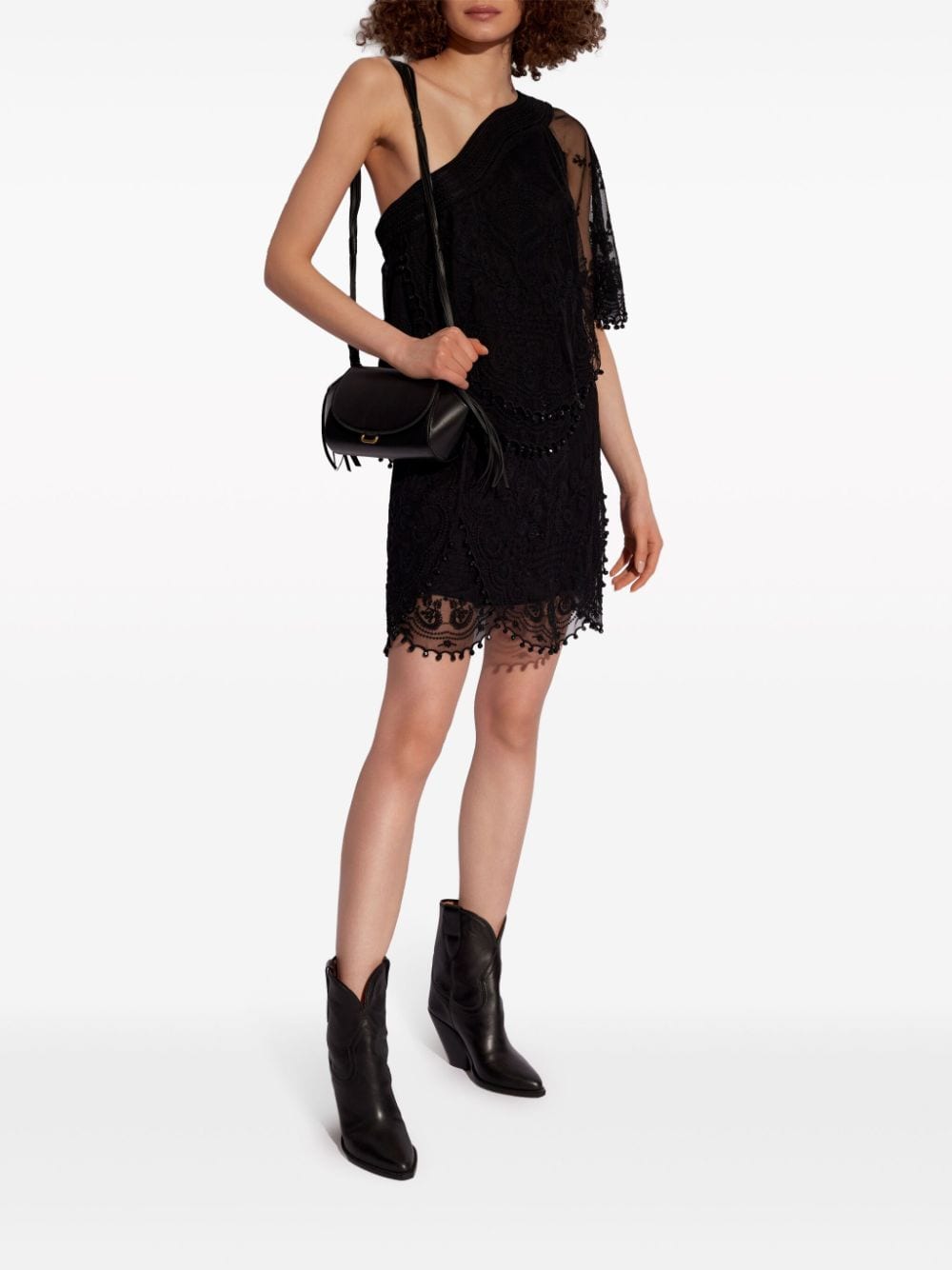 ISABEL MARANT Viny lace-detailing mini skirt - Zwart