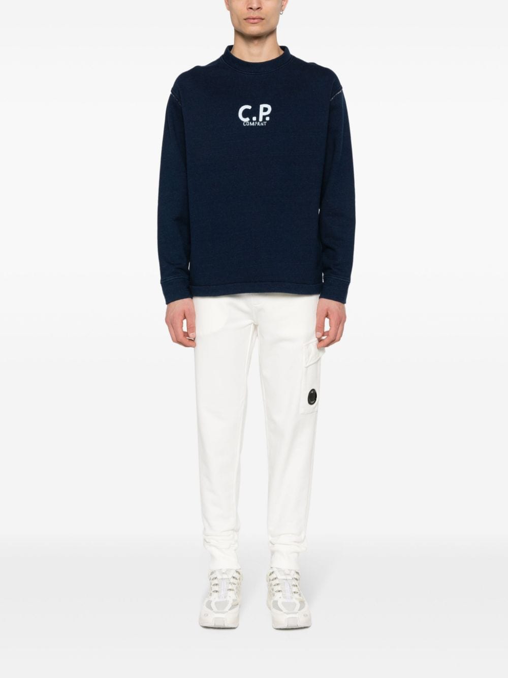 C.P. Company Sweater met logoprint - Blauw