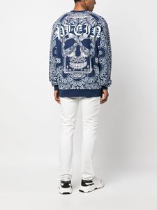 Philipp Plein Sweater met bandanaprint - Blauw