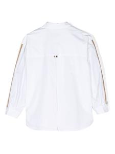 BOSS Kidswear Shirt met gestreepte afwerking - 10P WHITE