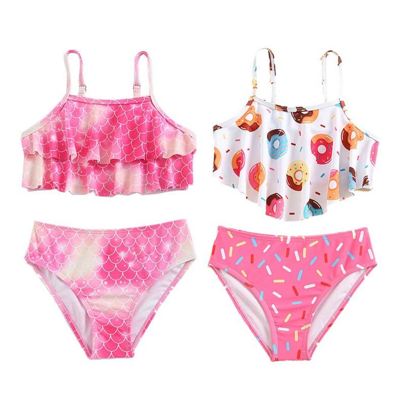 BOOSKU Summer Girls Swimsuits Cartoon Pattern Split Swimsuit Children Biquini 4-7Years Kids Beach Wear Bathing Suit