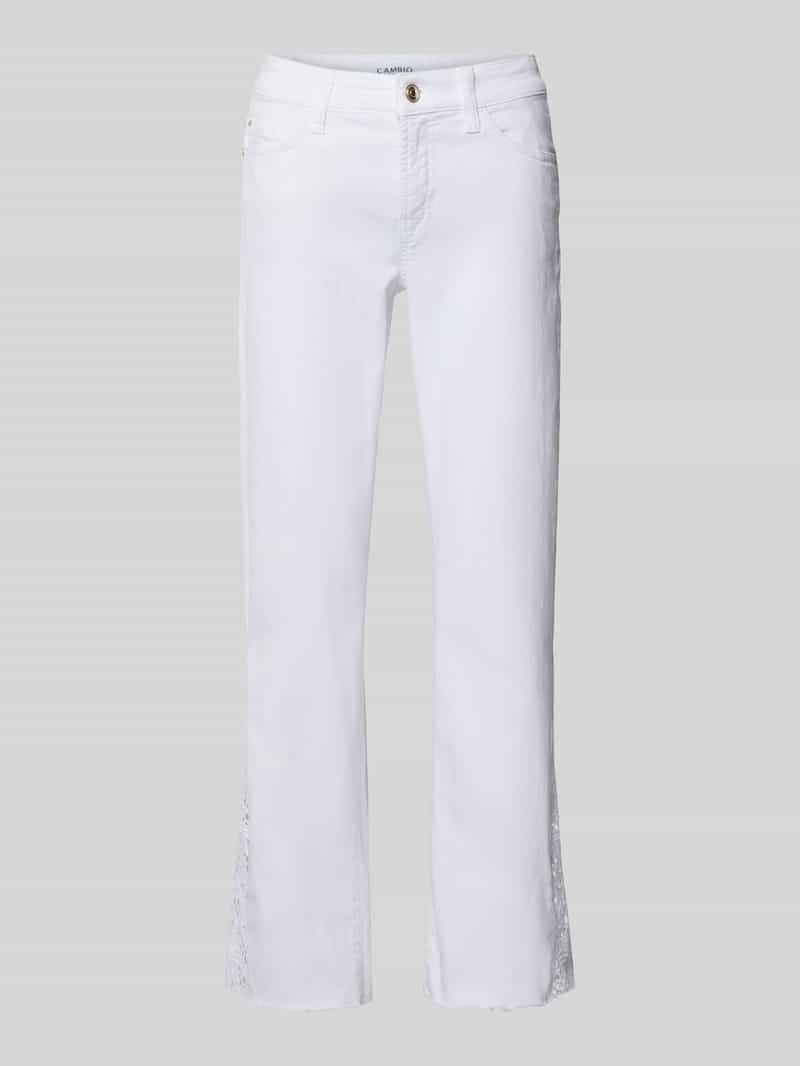 CAMBIO Regular fit jeans met gehaakt kant, model 'PARIS'