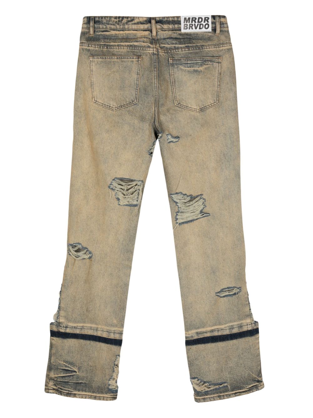 Who Decides War Gnarly distressed-finish jeans - Beige