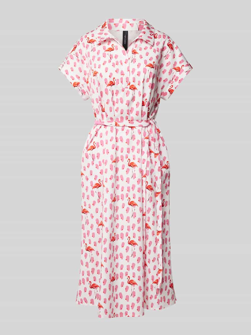 Marc Cain Polokleid "Collection Summer Flash" Premium Damenmode Polokleid mit Flamingoprint