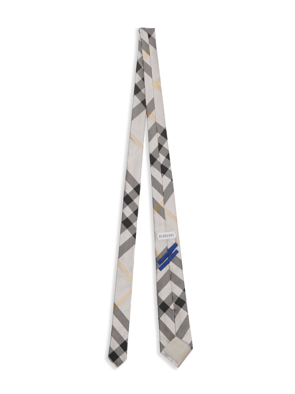 Burberry checkered silk tie - Grijs