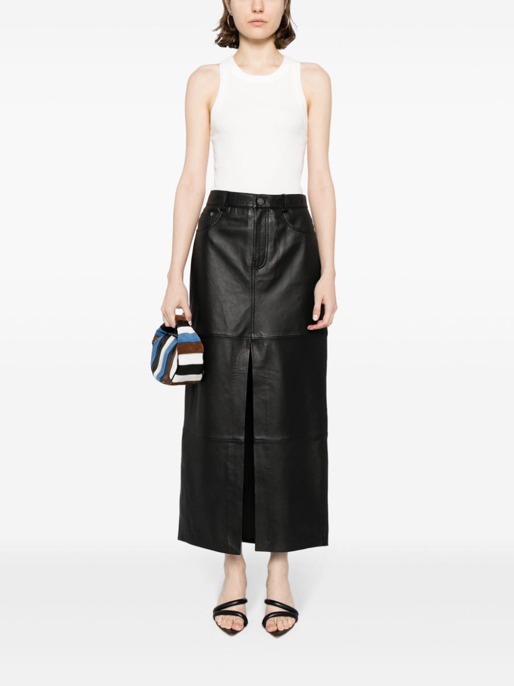 Reformation Veda Tazz leather maxi skirt - Zwart