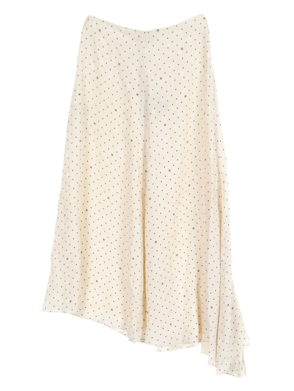 Fendi Pre-Owned 2010 polka-dot asymmetric skirt - Wit