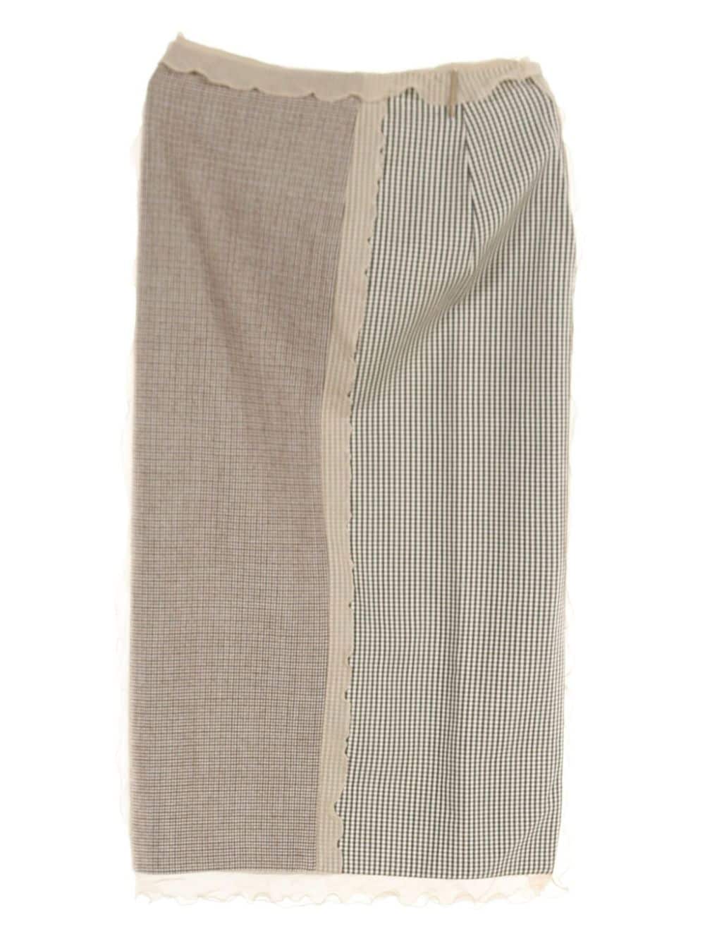 Fendi Pre-Owned 1990-2000 houndstooth patchwork skirt - Beige