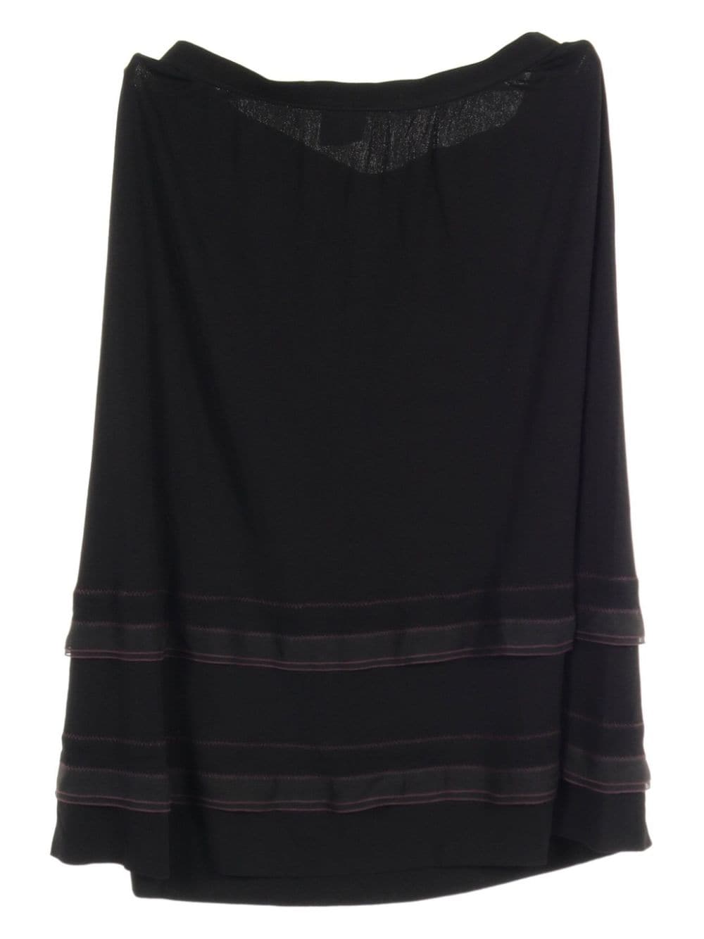 CHANEL Pre-Owned 1986-1988 striped midi skirt - Zwart