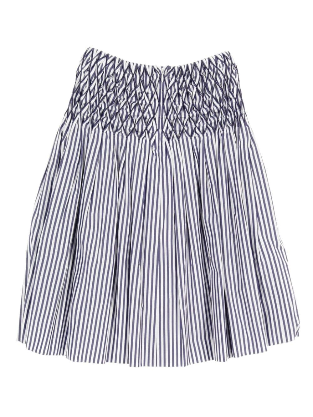 CHANEL Pre-Owned 1986-1988 striped midi skirt - Blauw
