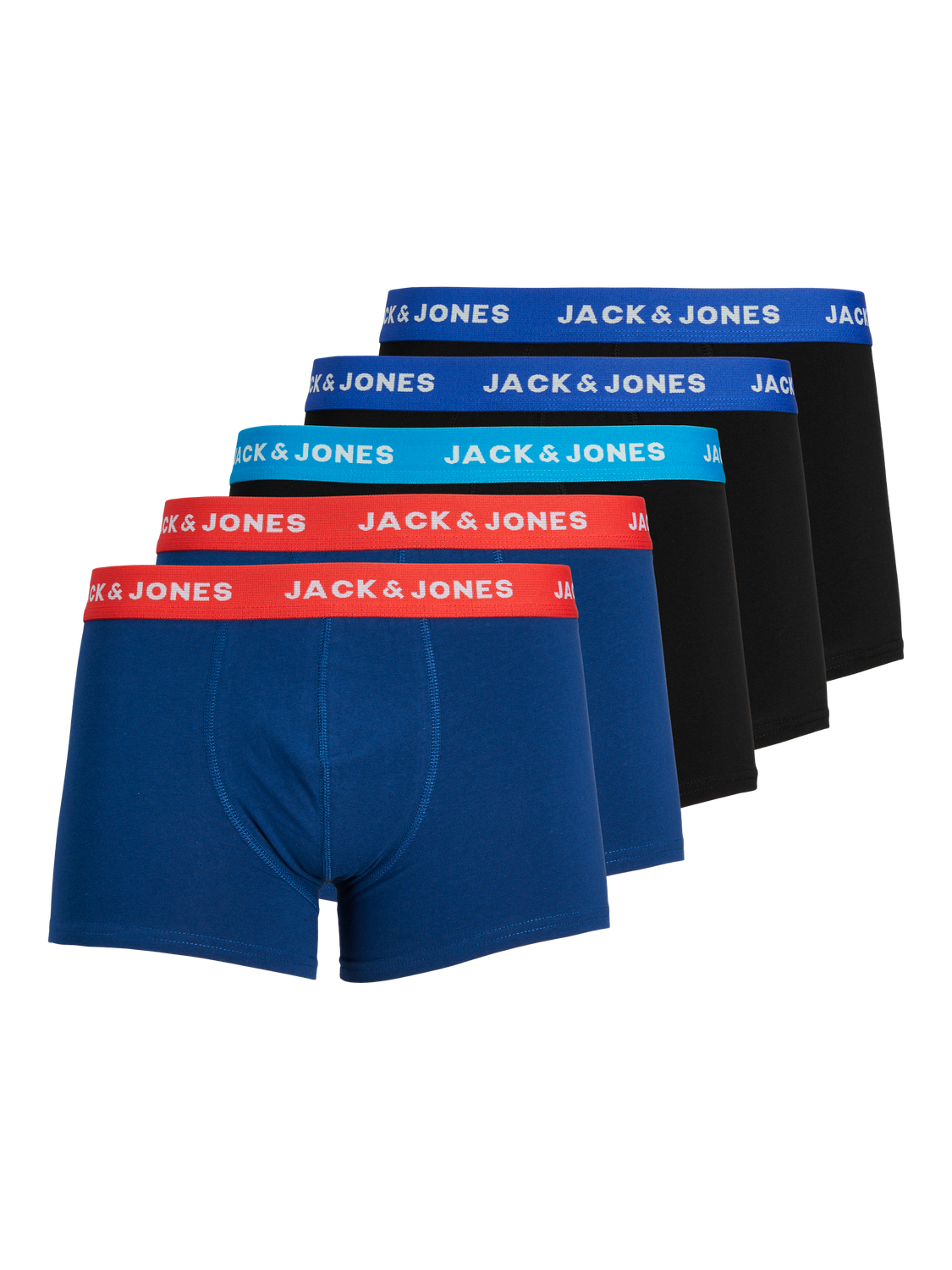 Jack & Jones Boxershorts JACLEE Trunks 5-pack Blauw / Zwart-XXL
