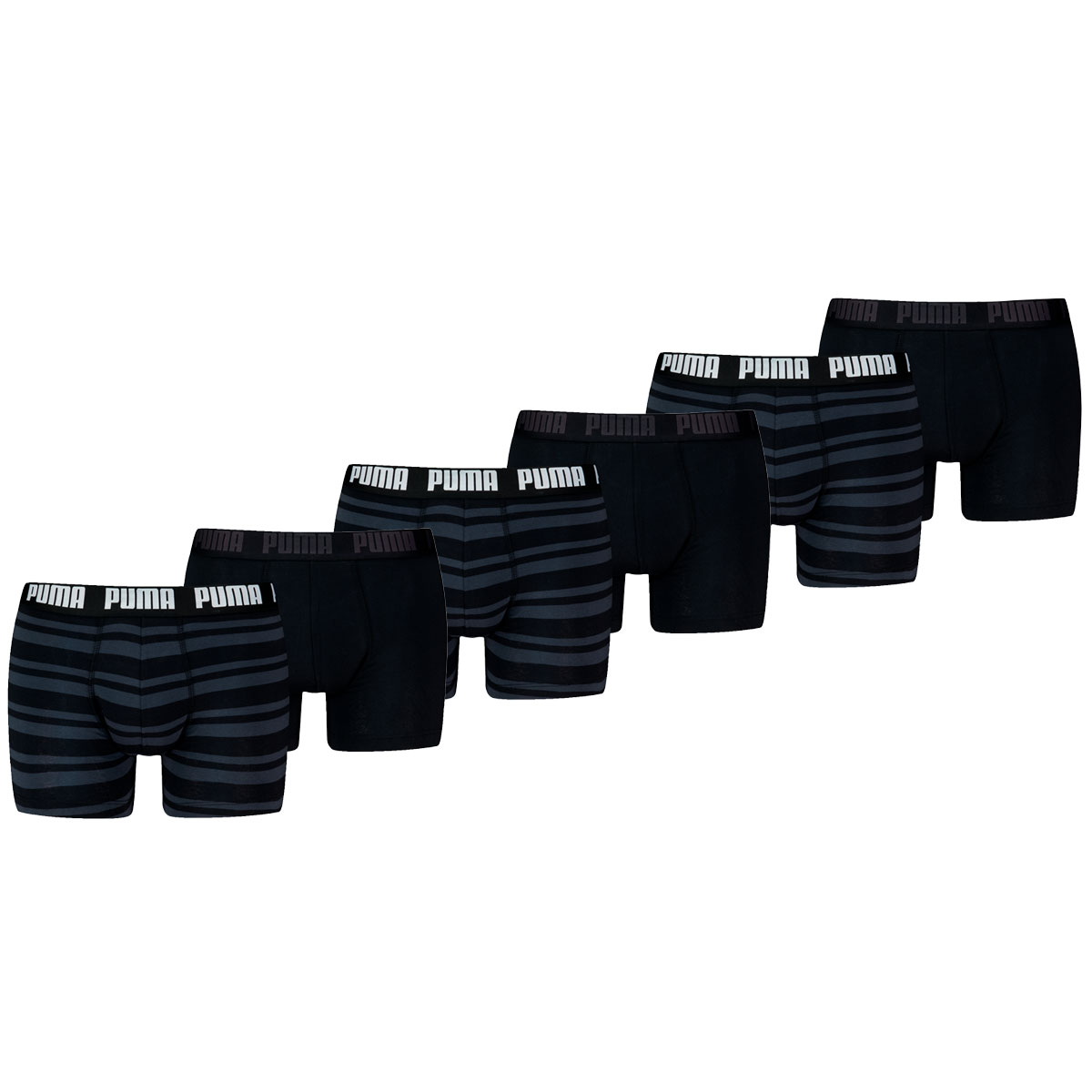 Puma Boxershorts Everyday Heritage Stripe 6-pack Black / Black-L