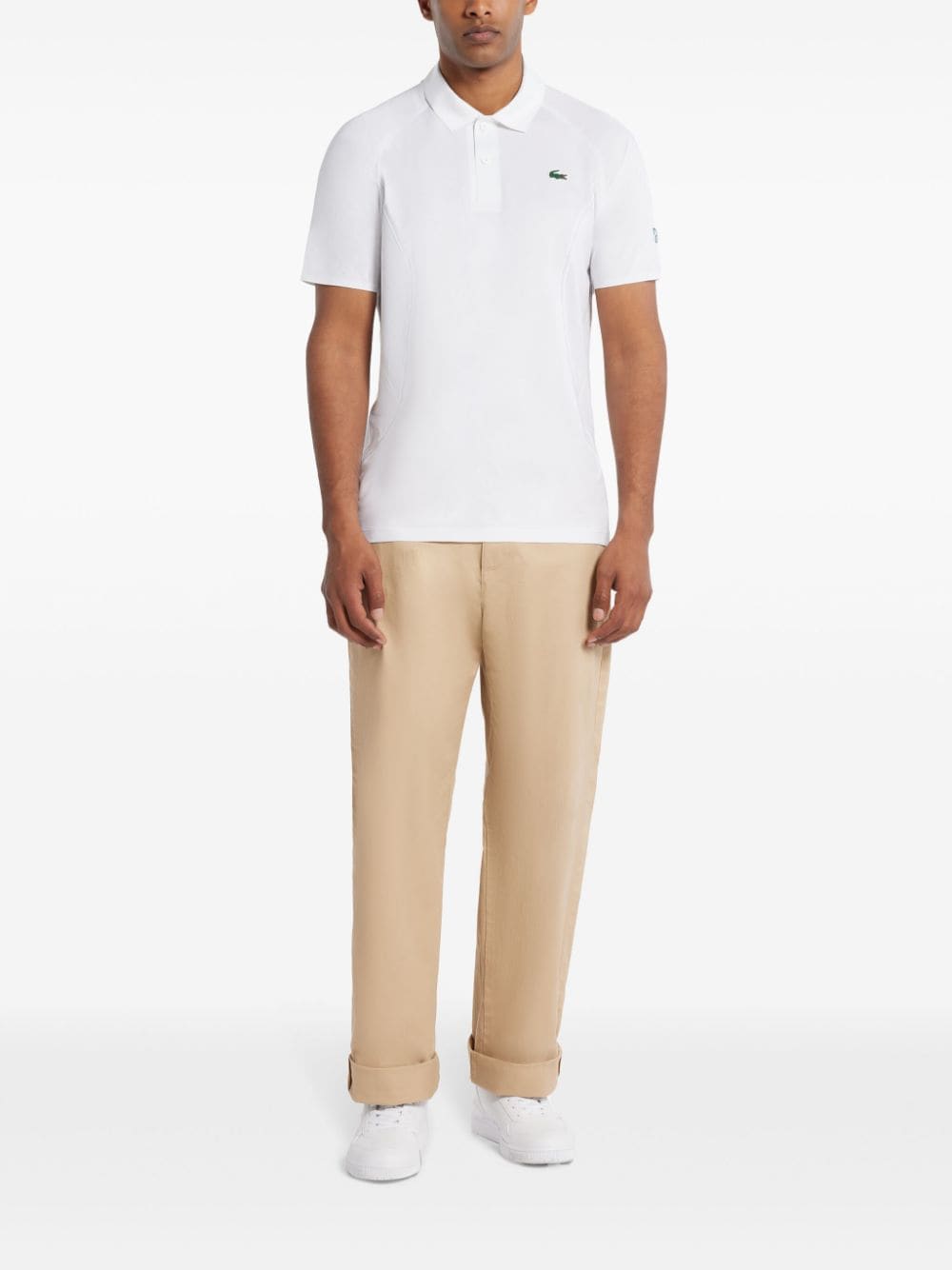 Lacoste logo-patch polo shirt - Wit