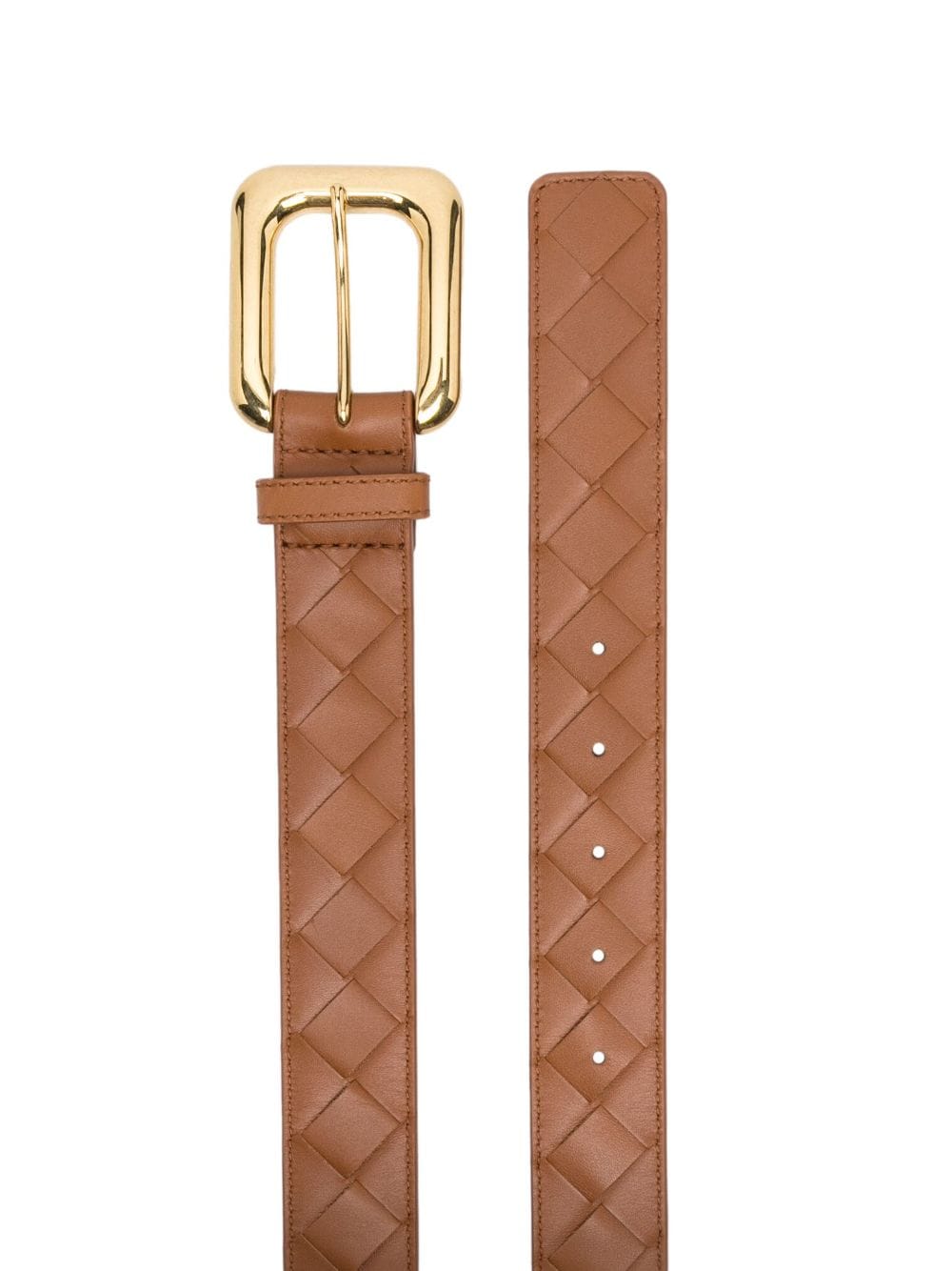 Bottega Veneta Intrecciato leather belt - Bruin