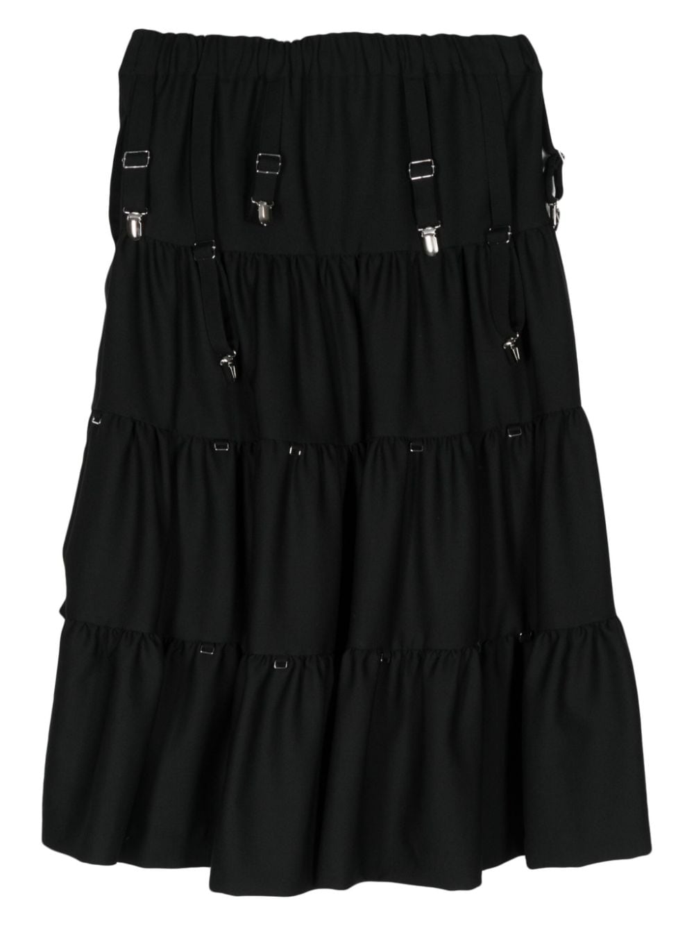 Noir Kei Ninomiya wool draped skirt - Zwart