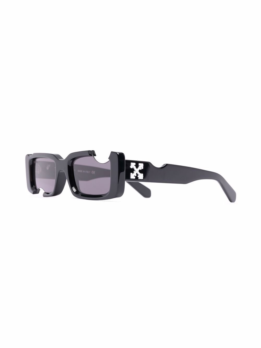Off-White Cady zonnebril met rechthoekig montuur - Zwart