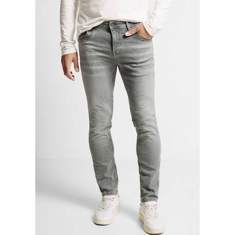STREET ONE MEN Slim-fit-Jeans in grauer Waschung