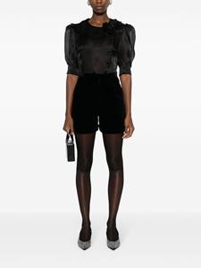 Alessandra Rich Doorzichtige zijden organza blouse - Zwart