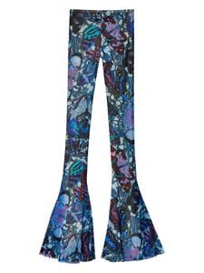 Jean Paul Gaultier Papillon flared leggings - Blauw