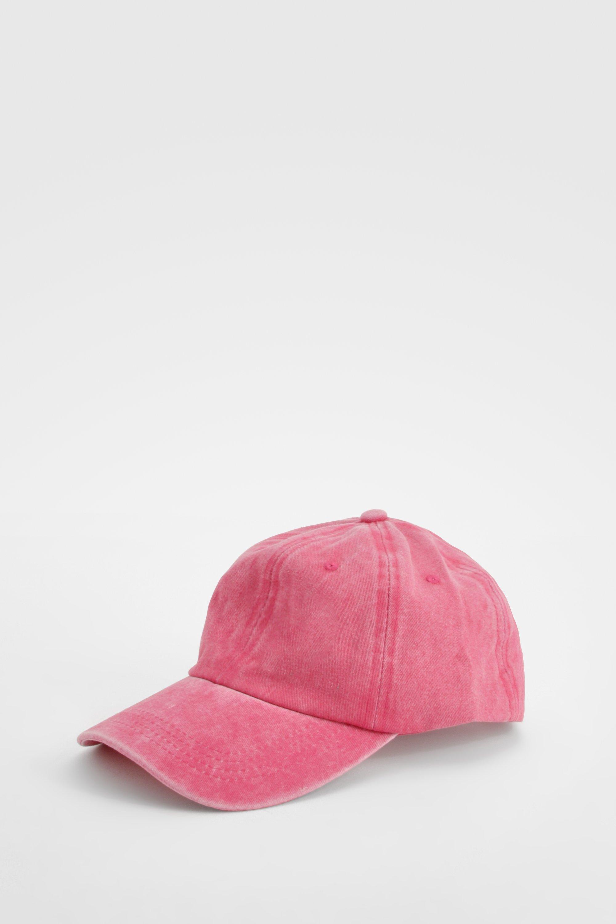 Boohoo Washed Pink Baseball Cap, Pink