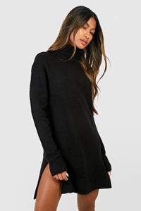 Boohoo Oversized Trui Jurk Met Col, Black