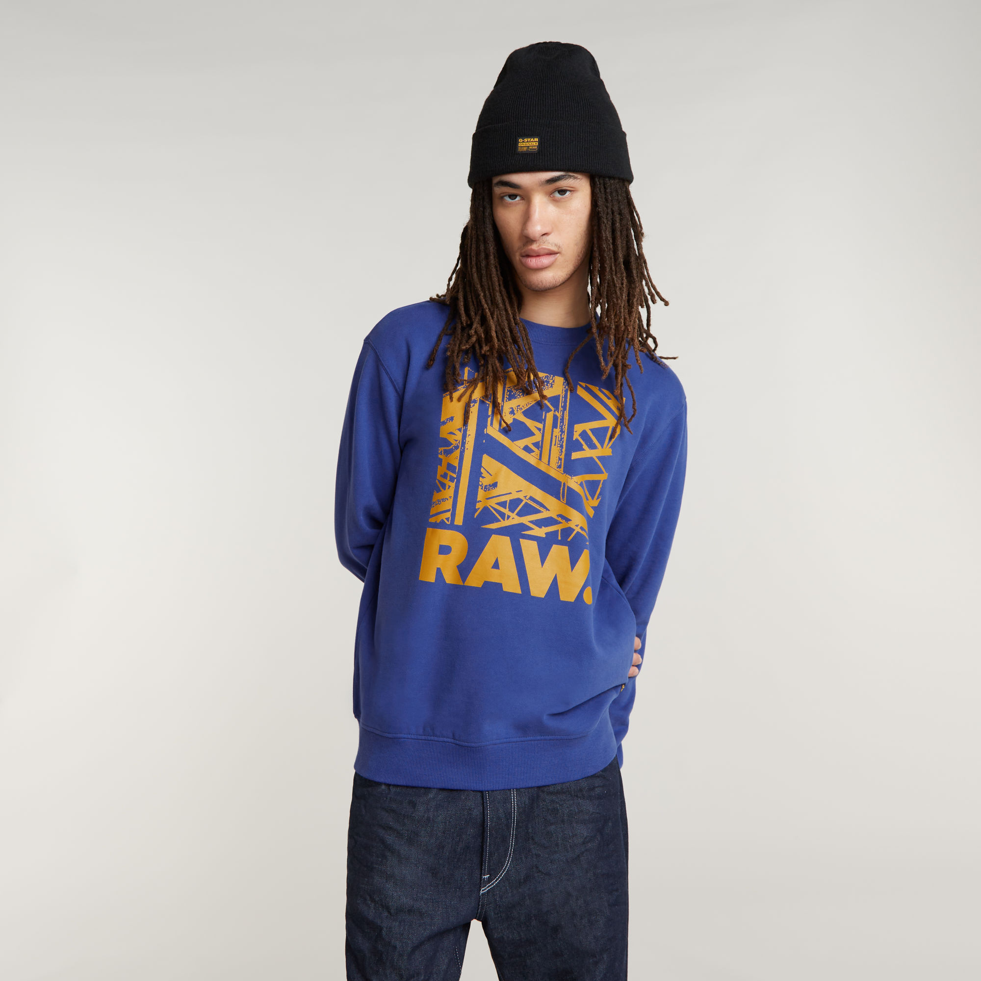 G-Star RAW Construction Sweater - Midden blauw - Heren