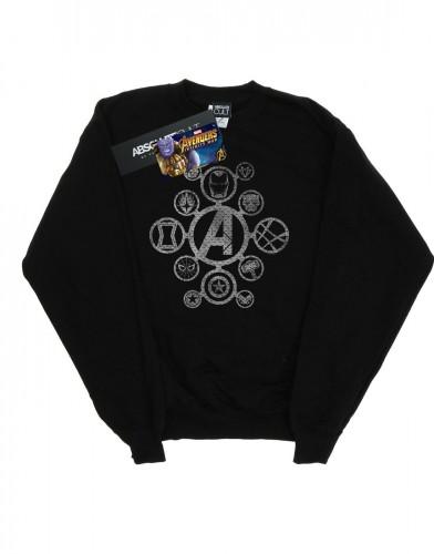 Marvel Heren Avengers Infinity War Distressed Metal Icons Katoenen sweatshirt