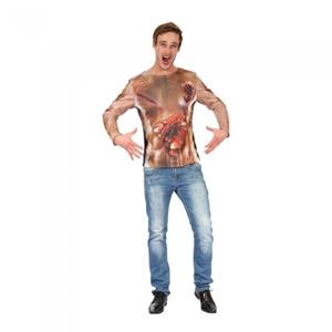 Bristol Novelty Bristol nieuwigheid heren zombie 3D-print T-shirt met lange mouwen