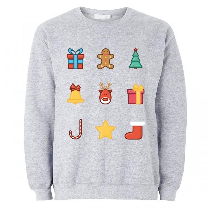 The T-Shirt Factory Heren Kerst Emoji Icons-trui