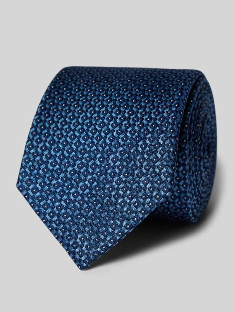 Monti Zijden stropdas met klein motief in klassiek model (6,5 cm)
