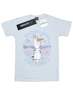 Disney Girls Frozen 2 Olaf Sneeuwvlokken en glimlacht katoenen T-shirt