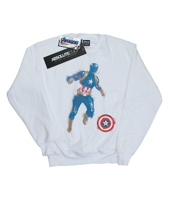Marvel Heren Avengers Endgame Painted Captain America katoenen sweatshirt