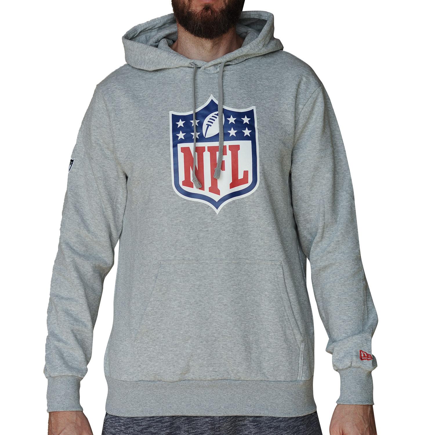 New era NFL generieke logo hoodie, grijze herensweatshirt
