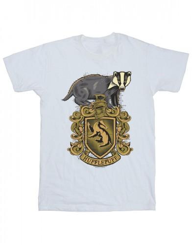 Harry Potter Girls Hufflepuff Sketch Crest Cotton T-Shirt