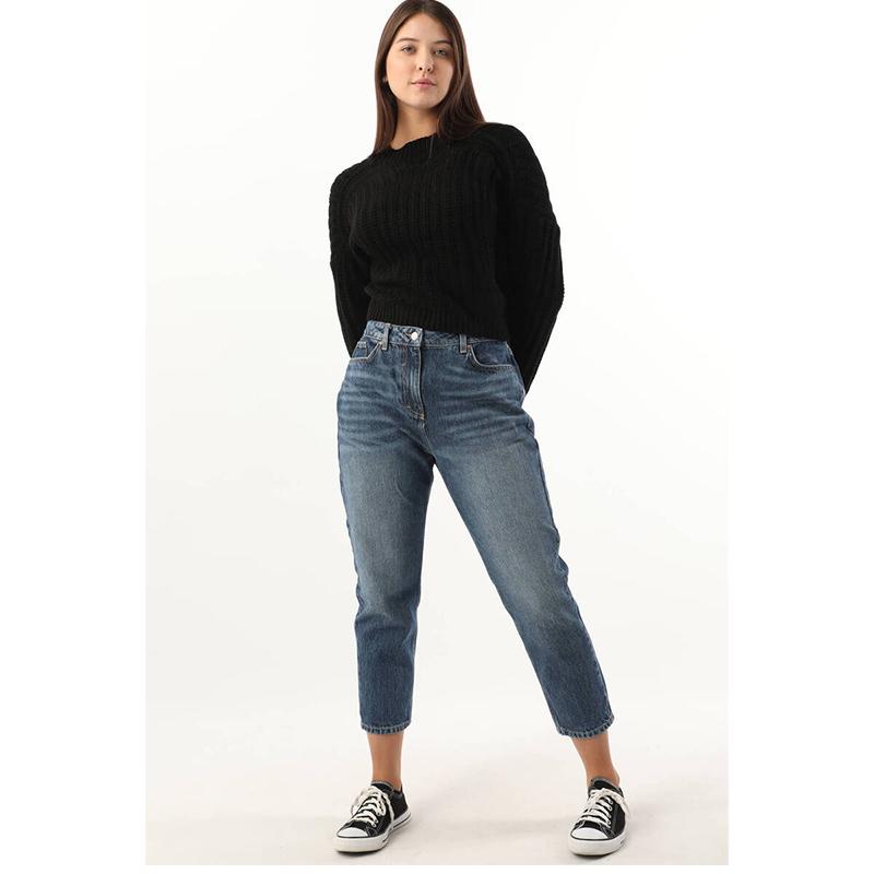 Banny Jeans Mom Fit Jean-broek voor dames met hoge taille, blauw