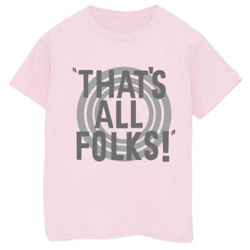 Looney Tunes Girls That's All Folks katoenen T-shirt met tekst