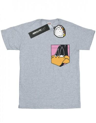 Looney Tunes meisjes Daffy Duck Face katoenen T-shirt met nepzak