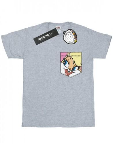 Looney Tunes Lola Bunny Face katoenen T-shirt met nepzak voor meisjes